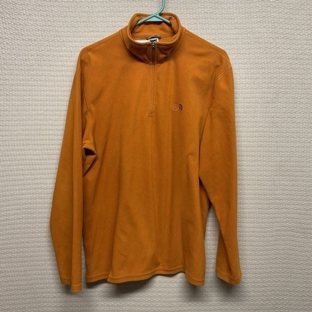 The North Face TKA100 1/4 Zip Fleece Outdoors SweatShirts Men Size Large Orange